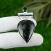 Naturlig Kambaba Jaspis Ädelstenshänge Grön 925 Sterling Silver Indiska Smycken