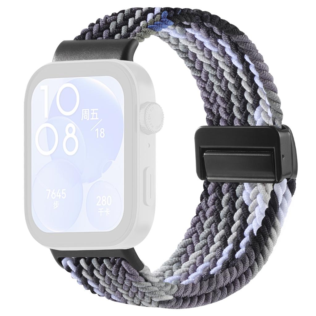 Replacement Strap for Huawei Watch Fit 4 Pro/4/3 Nylon Braided Watch Band with Magnetic Buckle (Metal Joint)