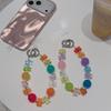 Colorful Bear Keychain For Bags And Pvc Phone Strap With Beads And Cards