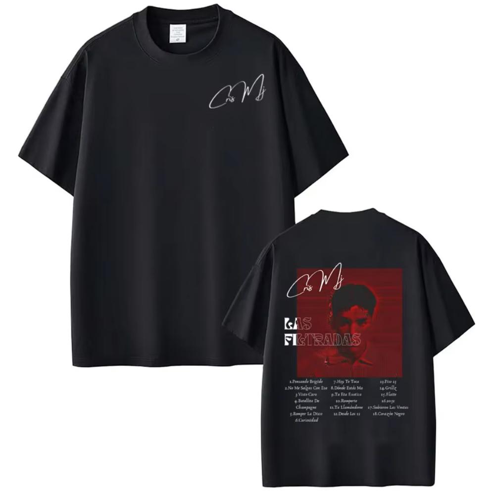 

Rapper CRIS MJ Tour Album Graphics T-shirts Men Women Fashion T-shirts Short-sleeved Male Cotton Loose T-shirts Tops S