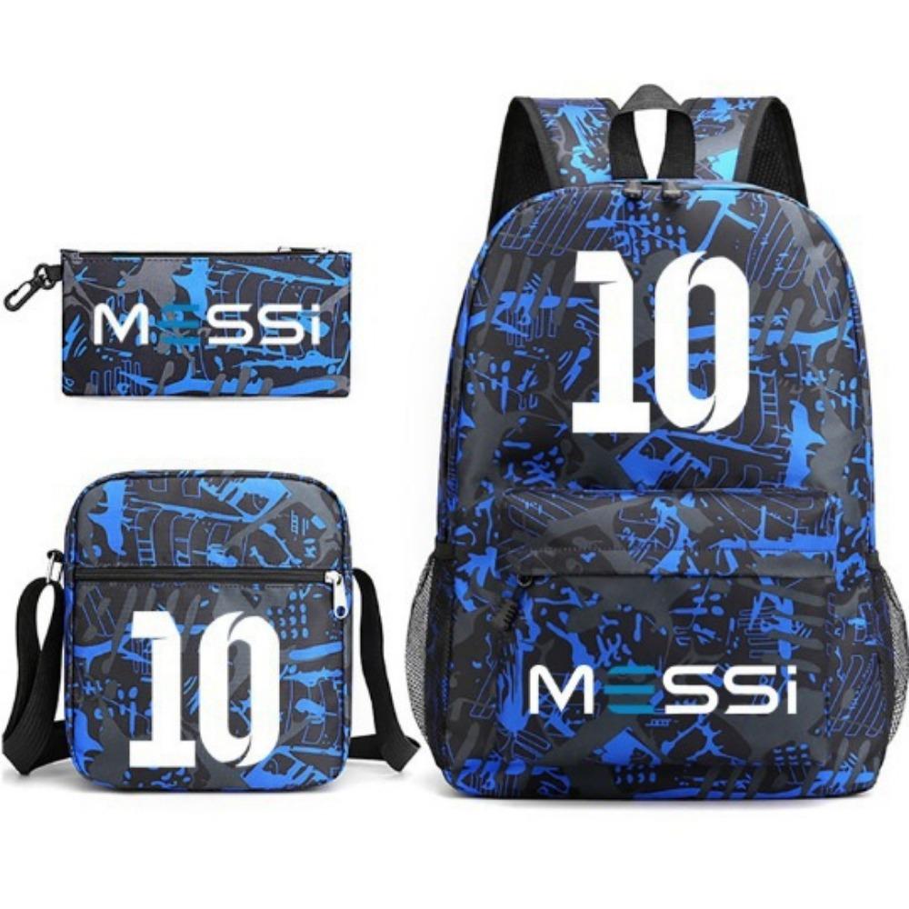 CR7C Luo Backpack Sports Peripheral Printed Backpack Children's Student School Bag Shoulder Bag Pencil Bag Three-piece Set
