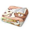 Rilakkumas and Friends Flannel Blanket Winter Super Warm Throw Blanket for Girls Boys Couch Bed Novelty Bedspread Sofa Bed Cover