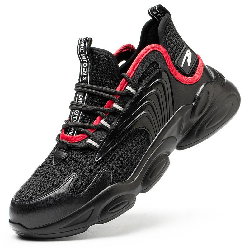 Skyddsskor för män som andas Ankelstövlar Ståltåhätta Herr Casual Boots Fungerar oförstörbar sko Punkteringssäker modesneaker