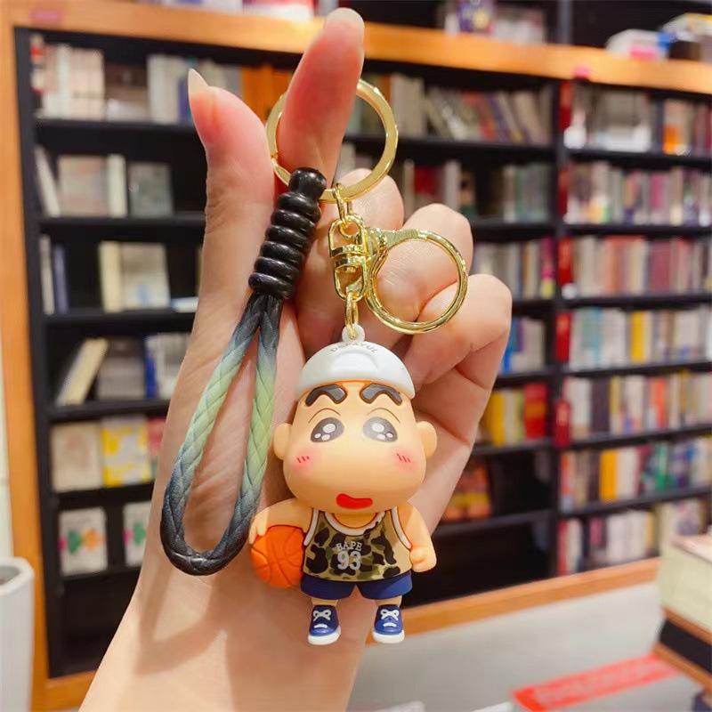 Funny Cross-dressing Crayon Xiaoxin Cute Keychain Couple Car Personalized Keychain Creative Schoolbag Pendant
