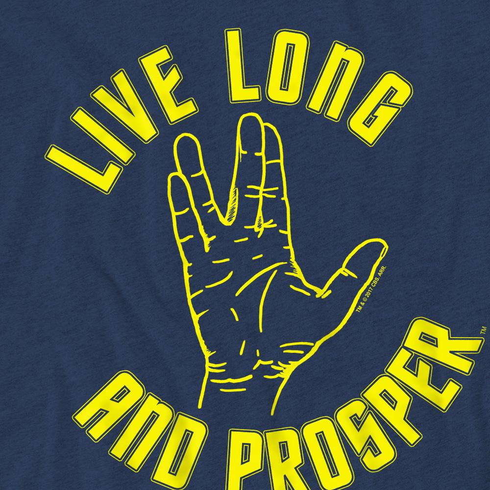 Star Trek Unisex Adult Live Long Hand T-Shirt
