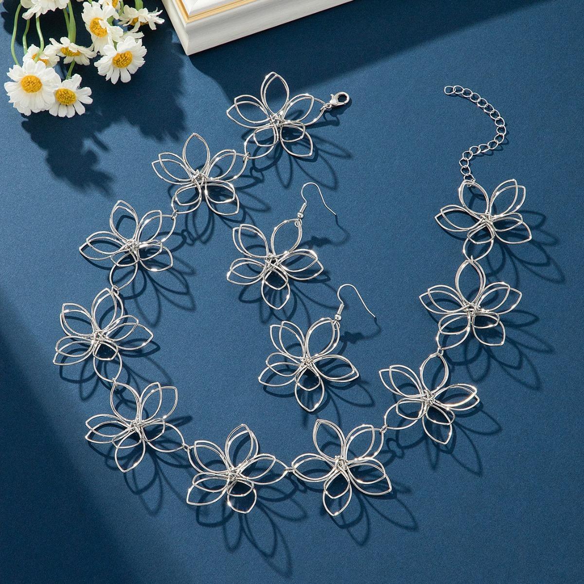 Темперамент Мода Супер Бессмертный Цветок Подвеска Ожерелье Женское Нишевый Дизайн Чувство Полый Легкая Роскошь Ключичная Цепочка