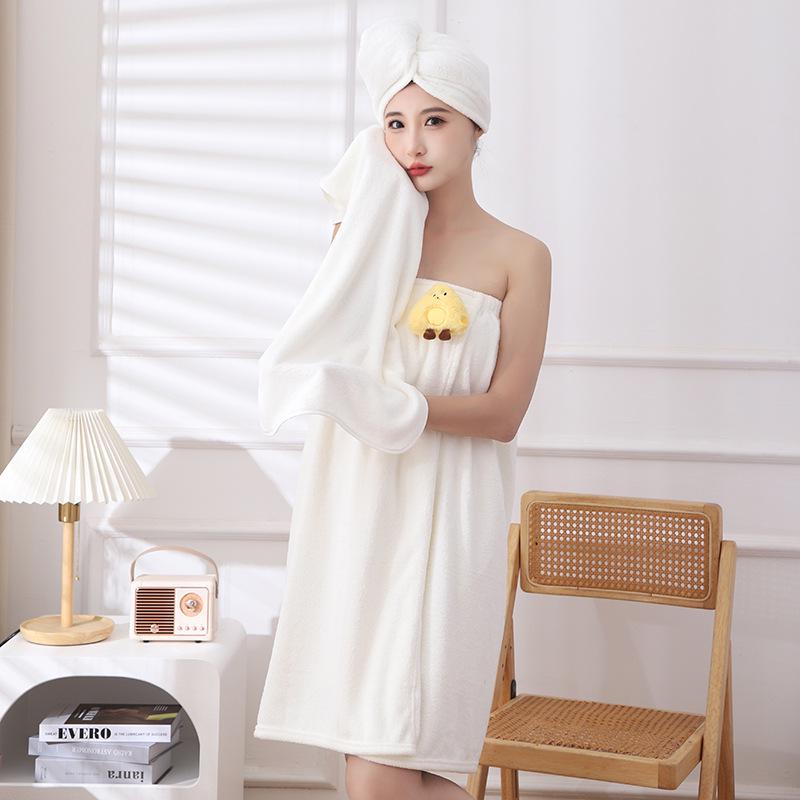 Women's Wearable Quick-Dry Absorbent Bathrobe Towel for Home Use