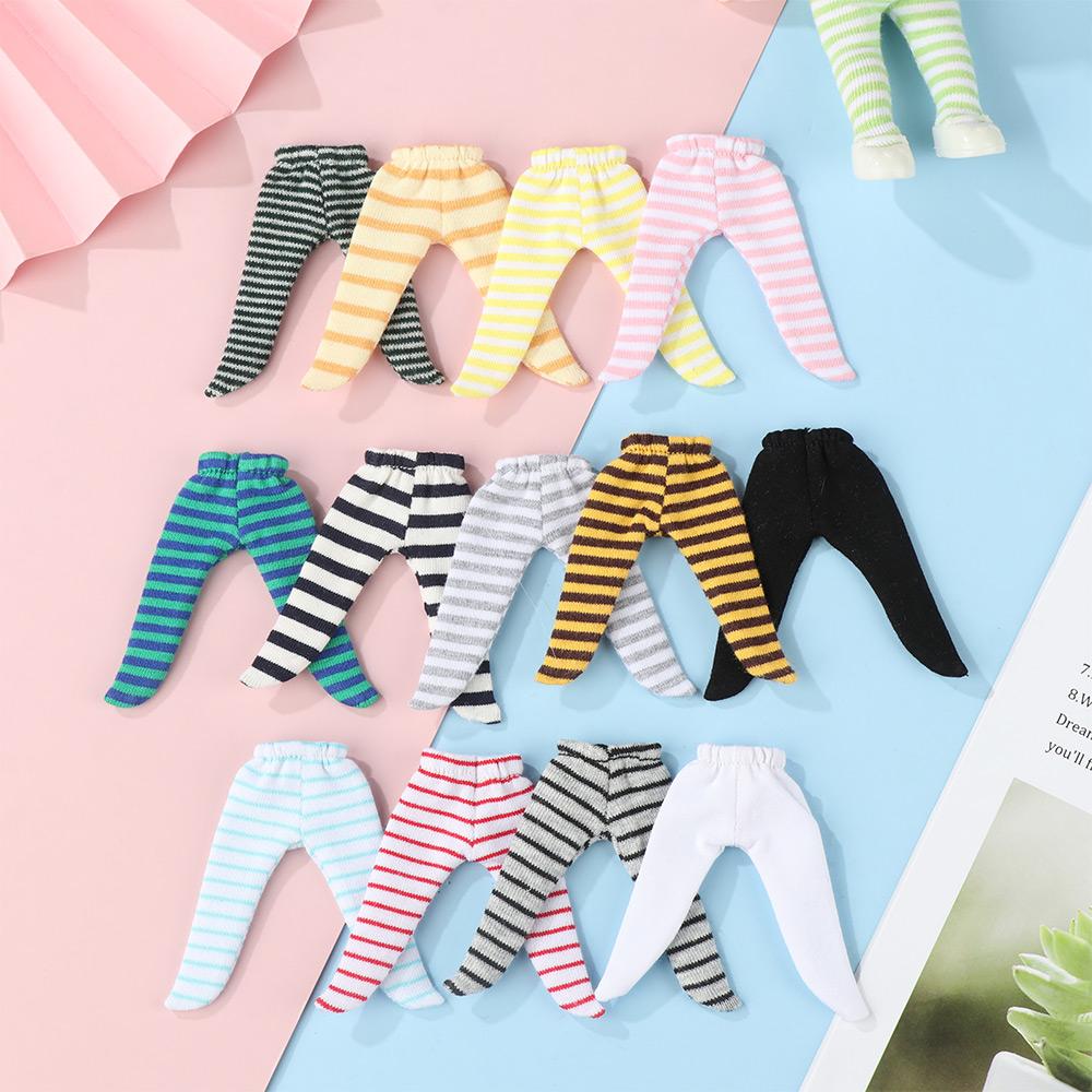Ob11 Doll Clothes Tight Trousers Fashion Stripe Pantyhose Candy Color Leggings For For 1/12 BJD Doll Stocking Kids Toys