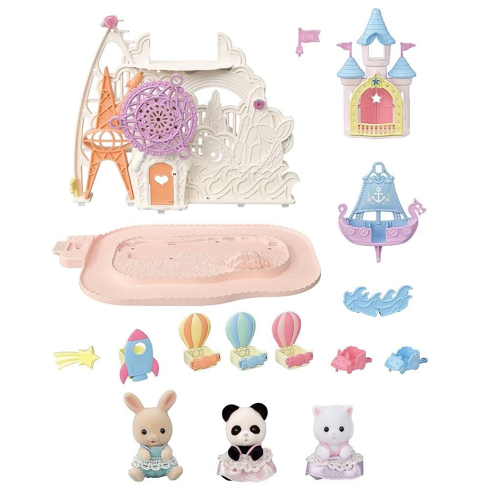 Sylvanian Families Amusement Park "Castle Dreamland" Ko-66 ST Mark Certified Toy Dollhouse for Ages 3 and Up, Sylvanian Families, Epoch