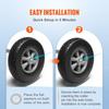 Solid PU Run-Flat Tire Wheel, 10", 2-Pack, 180 lbs Dynamic Load, 220 lbs Static Load, Flat Free Tubeless Tires and Wheels for Hand Truck, Utility