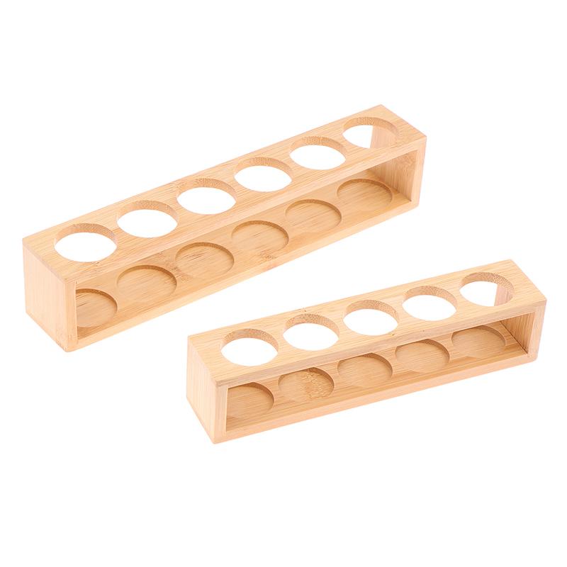 5/6 Holes Wooden Essential Oils Storage Rack Fits 30Ml Bottles Tabletop Display Stand For Aromatherapy Bottles Storage