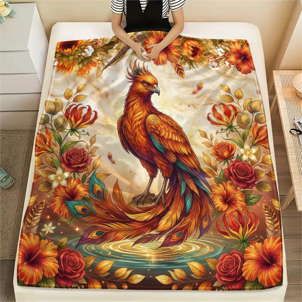 Flower Border Goat Hedgehog Print Flannel Blanket High Quality Comfortable for All Seasons Home Decor Warmth and Comfort Perfect for Christmas Gifts