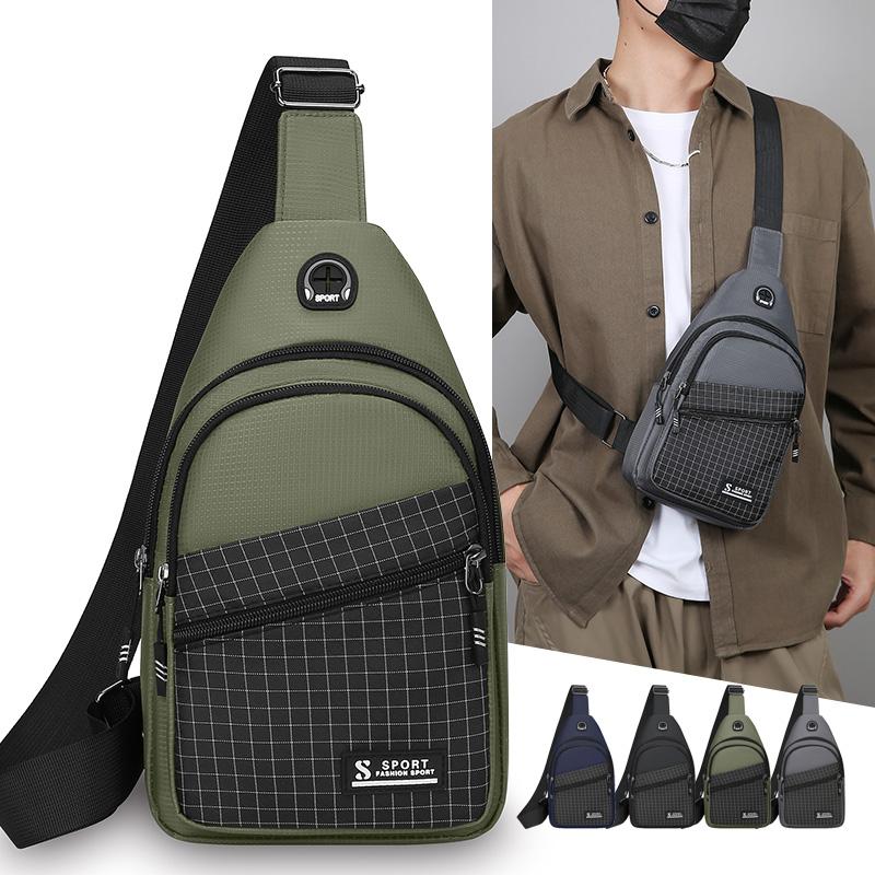 Chest Bag Men's Sports Shoulder Bag Nylon Crossbody Bag