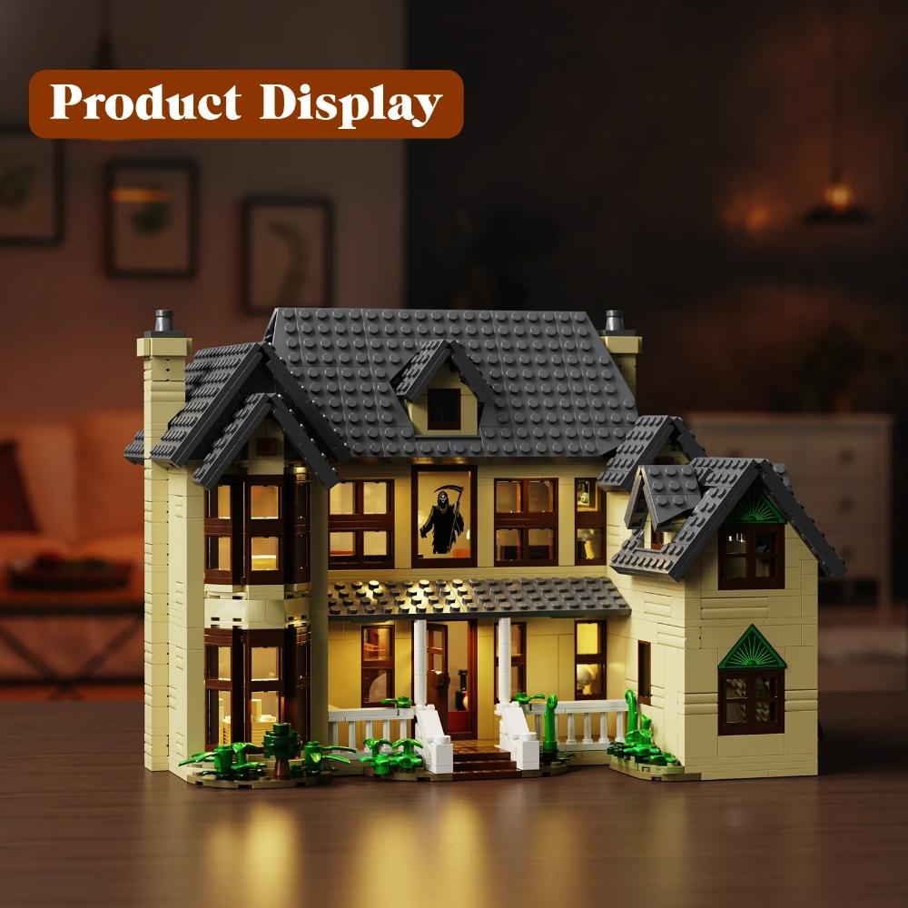 Ensemble Blocs de Construction Spring Hill Estate Horreur Film Ghostface Maison Briques Jouets Éducatifs Cadeaux Halloween pour Adultes[1275PCS]