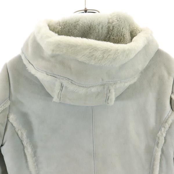 HYSTERIC Long Sleeve Mouton Leather Coat FREE Sheepskin Fur Lining Hood Women Used
