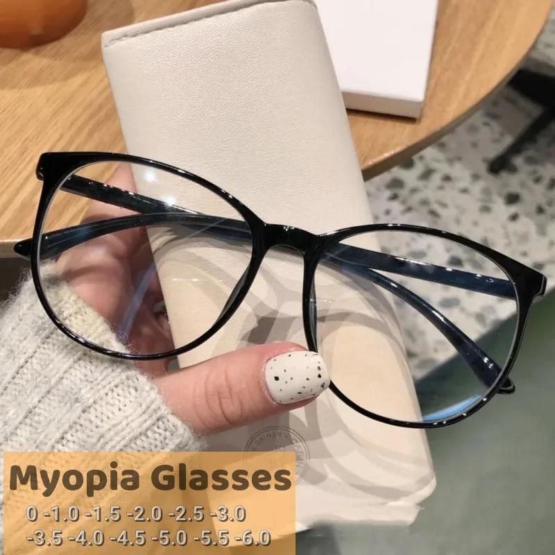 Okrągłe oprawki Okulary blokujące niebieskie światło Przezroczyste okulary do komputera Retro Okulary dla krótkowidzów Mężczyźni Kobiety Optyczne okulary korekcyjne