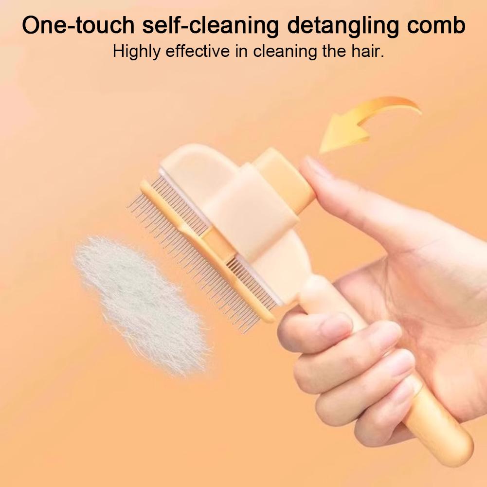 Dog Hair Remover Brush One-Button Hairs Cleaning Bath Brush Multi-Purpose Pet Cleaning Comb for Loosening Up Removing Debris