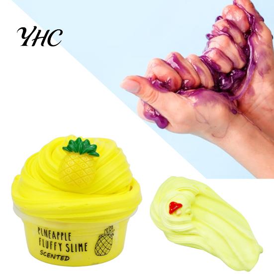 Soft 60ml Butter Slime Non-sticky with Charm Super Stress Relief Fruit Cherry Toy for Children Tear Resistant