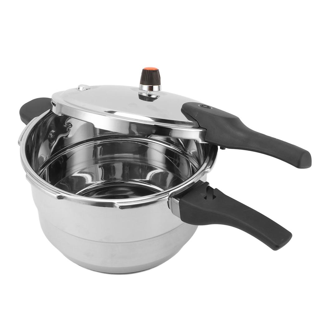 Pressure Cooker with Steaming Rack Stainless Steel Pressure Canner Compatible with Gas Induction