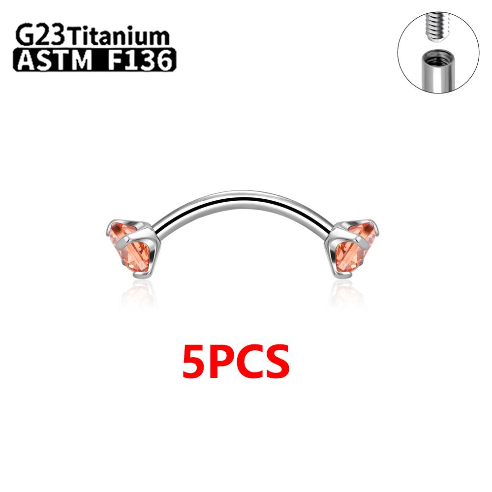 

1/5/50 шт. Титан G23 ASTM-F136 Пирсинг Брови циркон Серьга Внутренняя резьба Бровь Тело Циркон Оптом 1.2x12X4x4mm