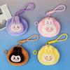 Labubu Plush Storage Bag, Solid Color Zipper, Wrist Strap, Coin Purse, Zipper Fabric