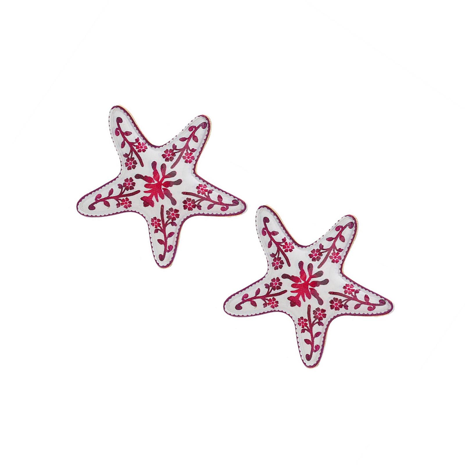 

Stylish Oceanics Inspired Floral Sturdy Alloy Materials Earrings With Vibranting Color Fashion Accessory for Women горячий розовый