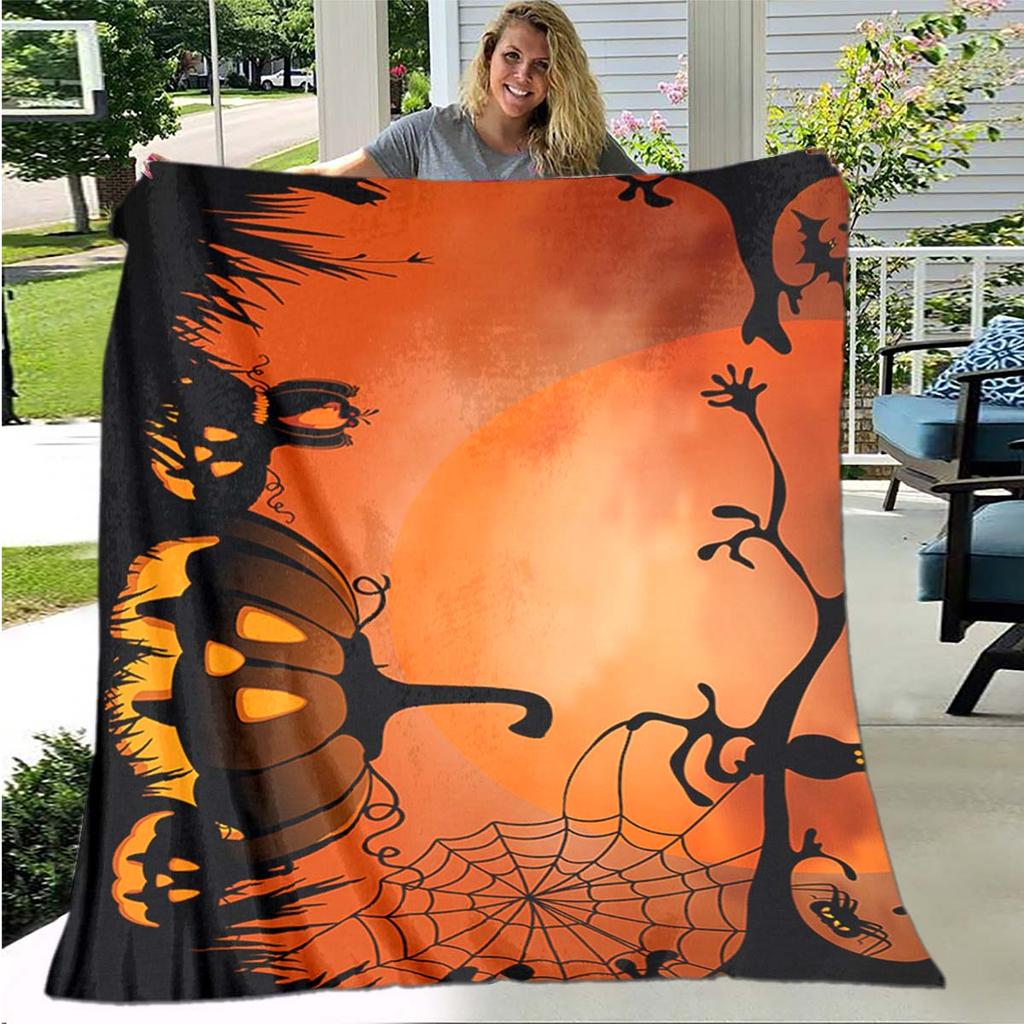 Halloween Horror Kürbis Filme Decke Sofa Decken für Betten Super Weich Warm Deckenbezug Flanell Überwurfdecke