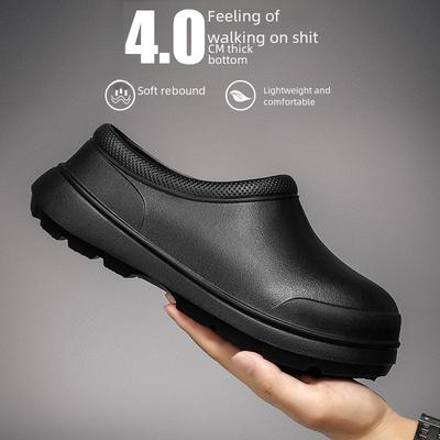 Breathable Waterproof Kitchen Shoes - Comfortable Oil-Proof Work Shoes for Men & Women, Black