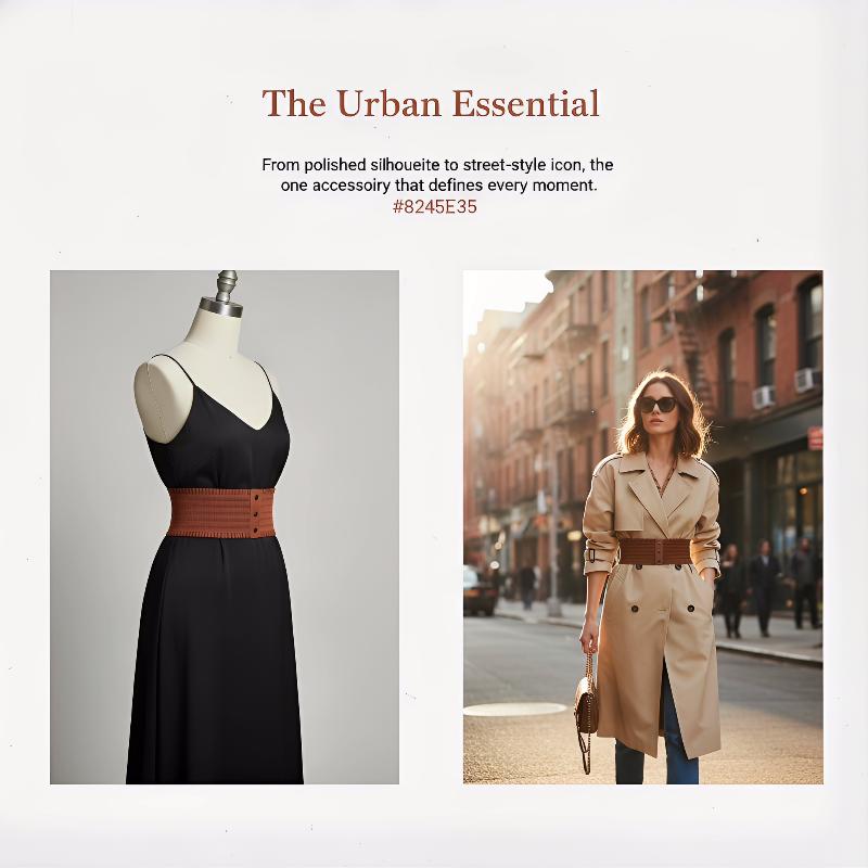 Women’s Elastic Wide Waist Belt Retro Classic Style Statement Piece Match for Long Shirts and Dresses