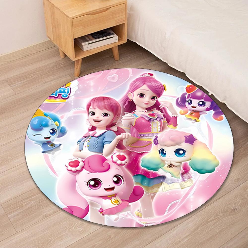 Twinkle Catch Teenieping Printed Round Rug Carpet Chair Rug Area Rug Entryway Doormats,for Office Chair Living Room Bedroom Kitchen Room.