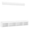 5 Piece Living Wall Unit with LED Lighting White Particleboard