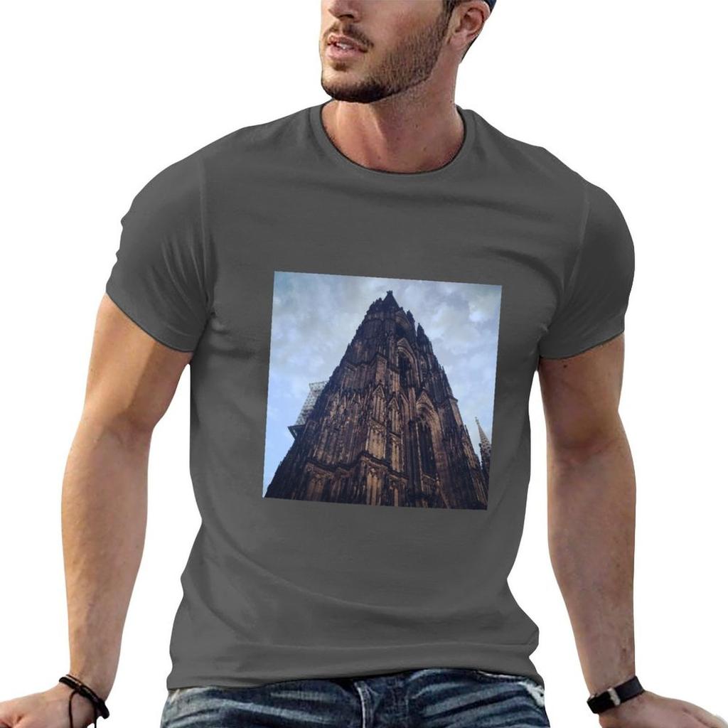 Koln Cathedral Tshirt Fashion Print Casual Short Sleeve