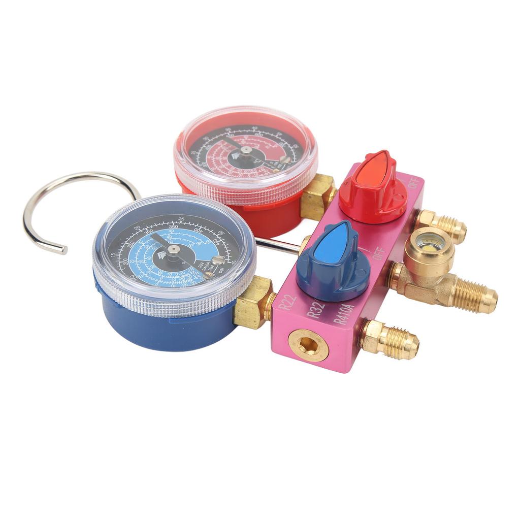 Diagnostic Manifold Gauge Mini G14 Metal Knob Air Conditioning Tool for R22 R32 R410A Refrigerant