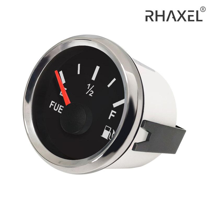 RHAXEL 52mm (2'') Fuel Level Gauge Adjustable Signal for Car Vessels Tractor with Red Backlight 9-32V