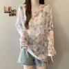 Summer Thin Dopamine Long-Sleeve Sun-Protective Chiffon Blouse Plus-Size Women's Loose Cover-Up Top