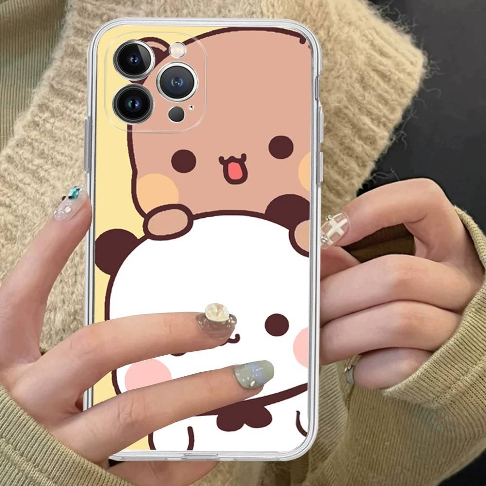 Character Bubu And Dudu Transparent Phone Case For IPhone 16 15 14 13 12 11 Pro Max Plus Soft Cover