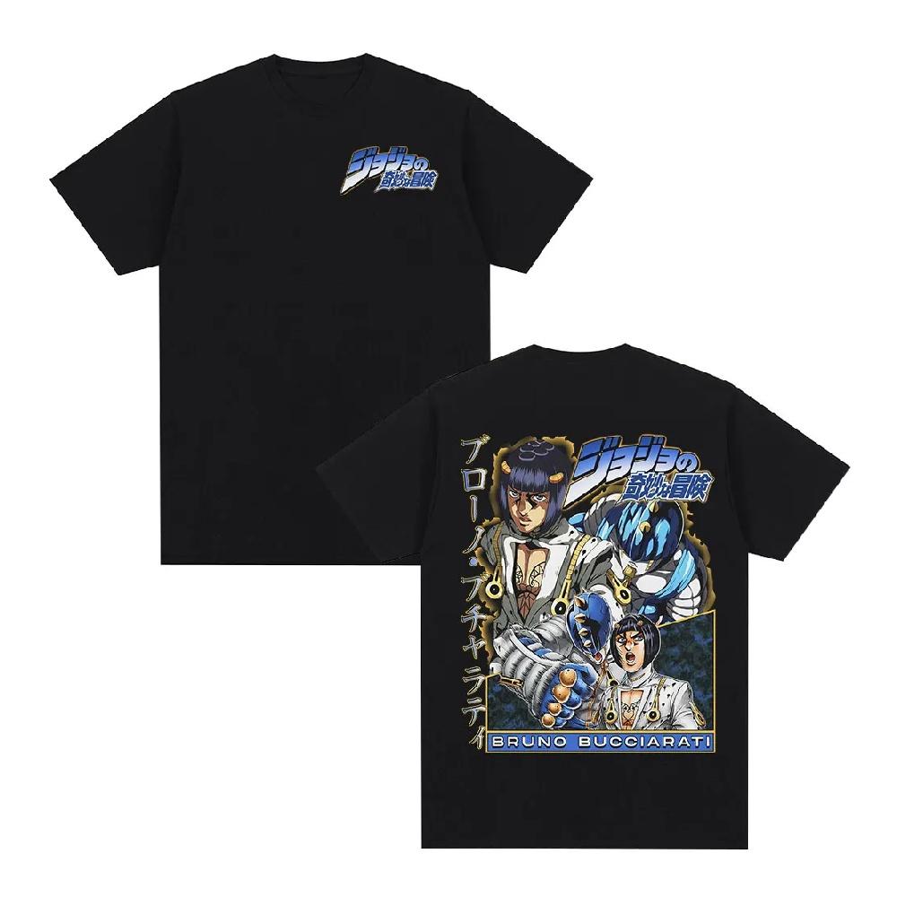 

Anime JoJo Bizarre Adventure T-shirt Bruno Buccellati Manga T-shirts Men s Women Cotton Summer Short Sleeves T Shirt Streetwear S