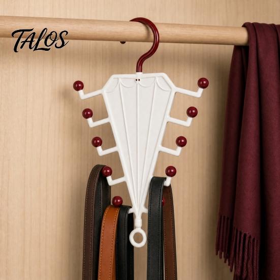 Talos V-Shaped Hanging Rack, with 10 Hooks Double Sided Hanger, 360° Swivel Hook Closet Organizer, for Hats Scarves Belts Bags Ties