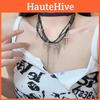 Punk Cross Dark Style Necklace Geometric Shape Tassel Choker For Travel Souvenir