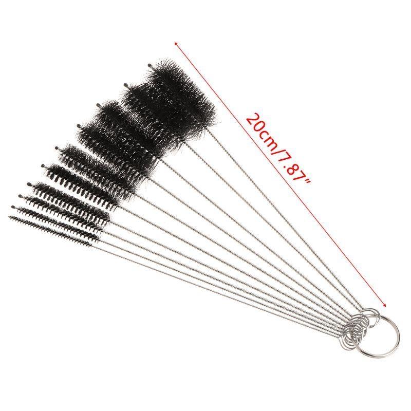 10 Size Hose Cleaner Brush Flexible Nylon Bristles Aquariums Filter Brushes Metal Tube Cleaning Brush 7.9" Long