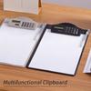 Multifunktionales Klemmbrett mit Ordner, Taschenrechner, Schreibblock, Stiftschlitz und Skala für A4-Papierordner