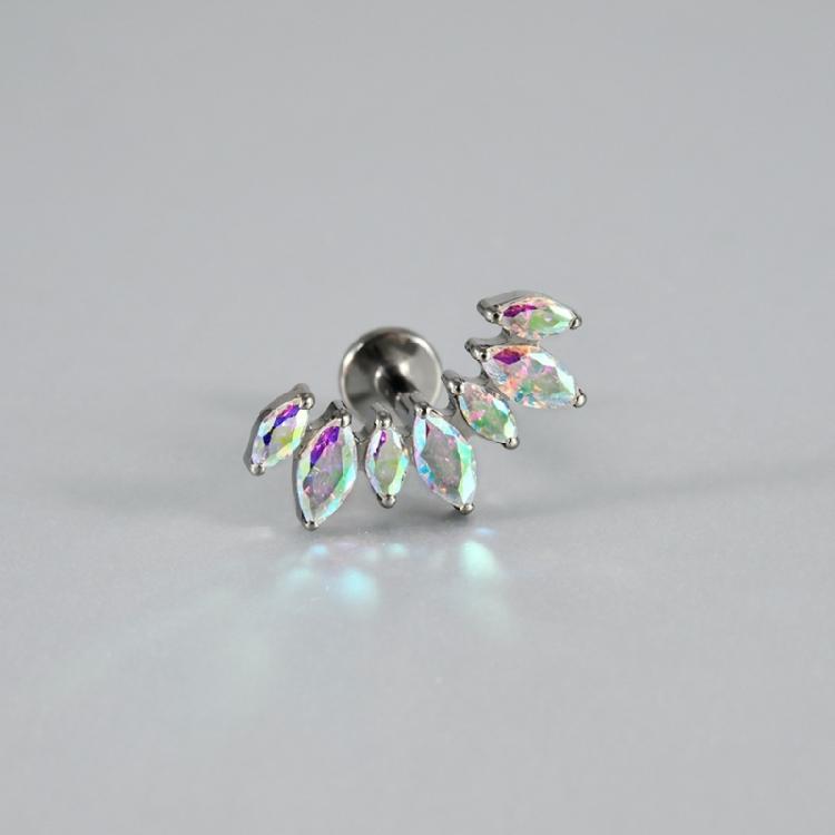 Contemporary Curved T Bar Threaded Ear Bone Studs Portable Alloy Body Jewelry