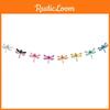Insect Dragonfly Theme Birthday Party Decorations With Colorful Swirling Flags And Hanging Tags For Kids Event