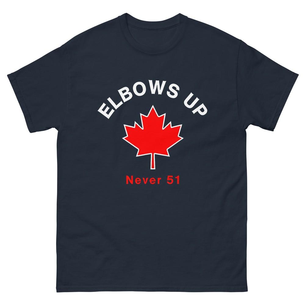 Elbows Up Never 51 Canada Flag Stand Strong Tshirt S
