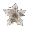 Fabric Plastic Christmas Artificial Flowers 24cm DIY Decoration Fake Flower Ornaments 5 Colors Xmas Tree Decorations New Year