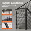 Cable Railing Post 42x1x2in L-Shaped Hole Corner Railing Post Black 1Pc