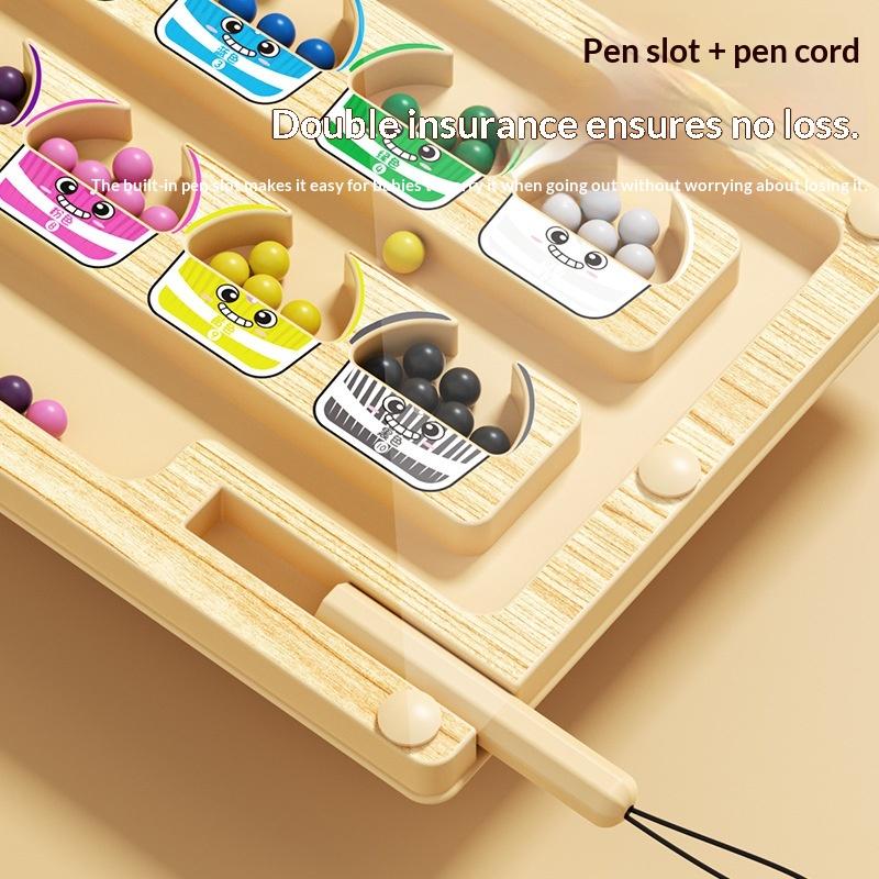 Magnetic Color Sorting Maze Board Toddler Montessori Toys Number Matching Learning Counting Preschool Activity