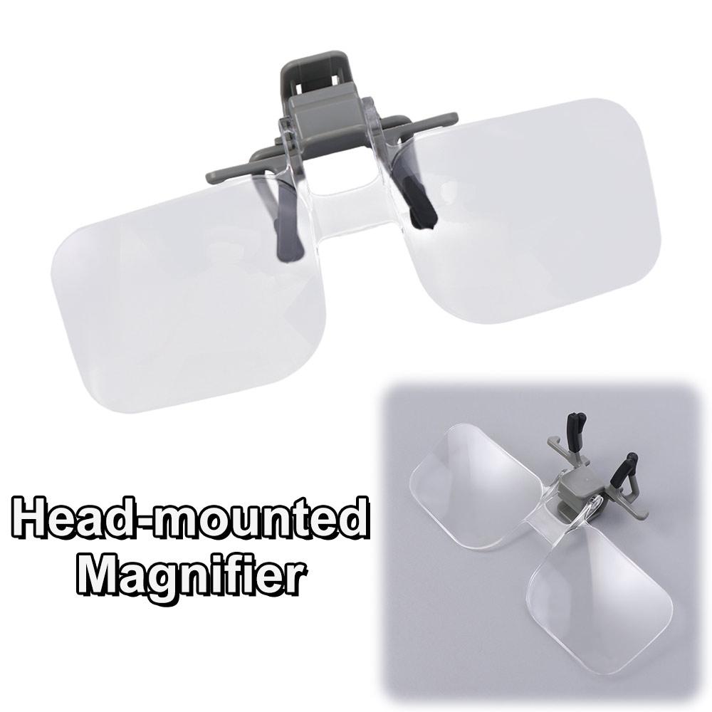 2X Magnification Clip-on Magnifying Glass Detachable Clip on Eyeglass Loupe Elderly Use