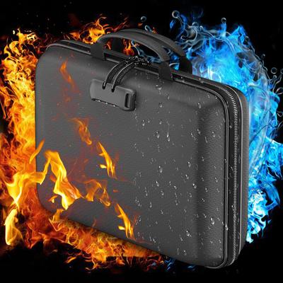 Caixa de Documentos à Prova de Fogo com 13 Bolsos Sanfonados, Cadeado, Maleta à Prova d'Água, Pasta Expansível para Armazenamento de Documentos de Reunião