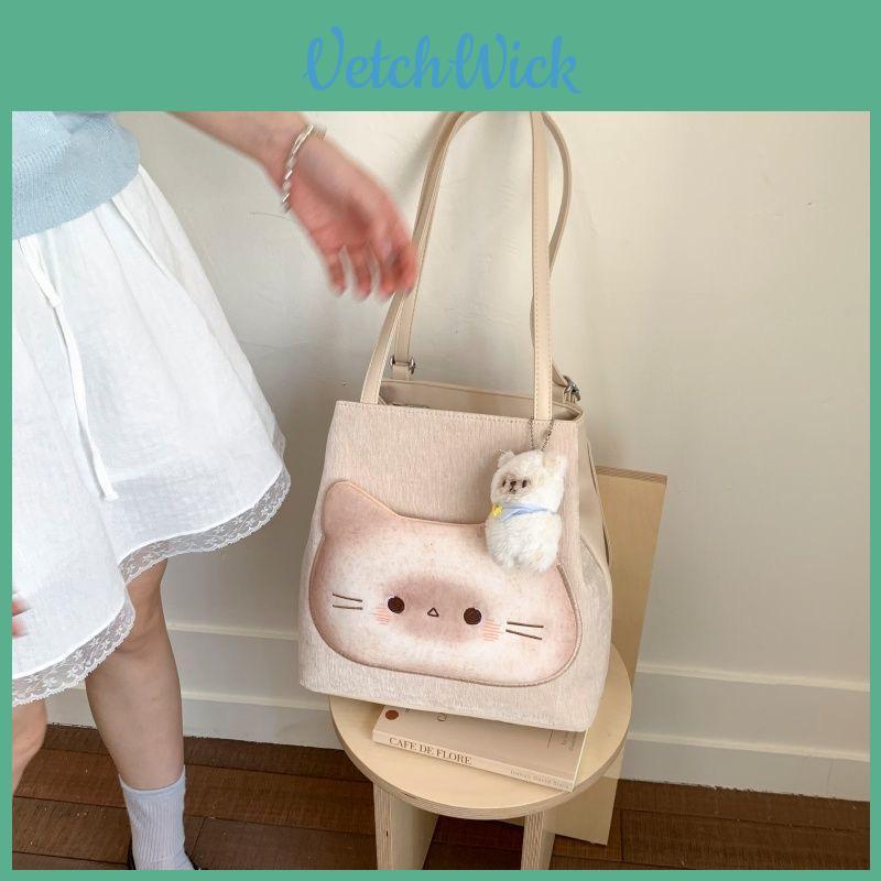 Cartoon Cute Cat Plush Backpack With Creative Design For Girls Daily Use
